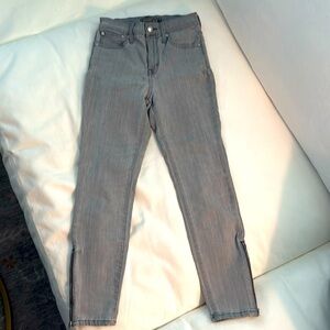 J. Crew Point Sur Hightower Skinny Ankle Zip Jeans in Grey Size 25
